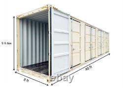 Open Side-40ft High Cube Shipping Container with 4 Side Doors-New