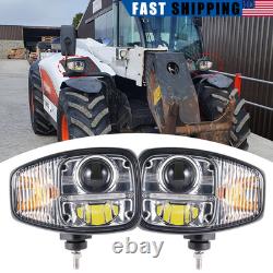 Pair LED Headlight Assembly For Bobcat Telehandler Loader TL470 V417 V518 T35120