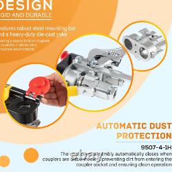 Pioneer 9500-4 Hydraulic Break-Away Coupler Kit Agricultural Tractor Clamp 1/2
