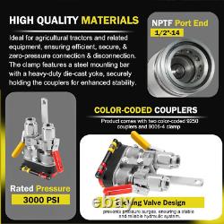 Pioneer 9500-4 Hydraulic Break-Away Coupler Kit Agricultural Tractor Clamp 1/2