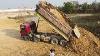 Successfully Project Showing Mighty Power Bulldozer Mini Working Push Soil Filling Up Truck Dumping