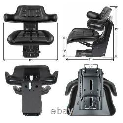 Tractor Seat with Backrest Black