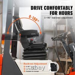 Universal Commercial Seat With Armrests S-Belt Tractor Loader Excavator & More