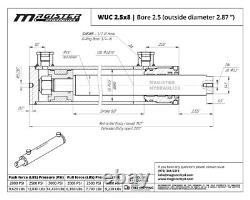 Universal Hydraulic Cylinder Welded Double Acting 2.5 Bore 8 Stroke 2.5x8